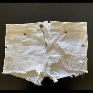 White denim shorts